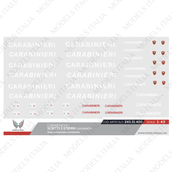 decals scritte e stemmi carabinieri