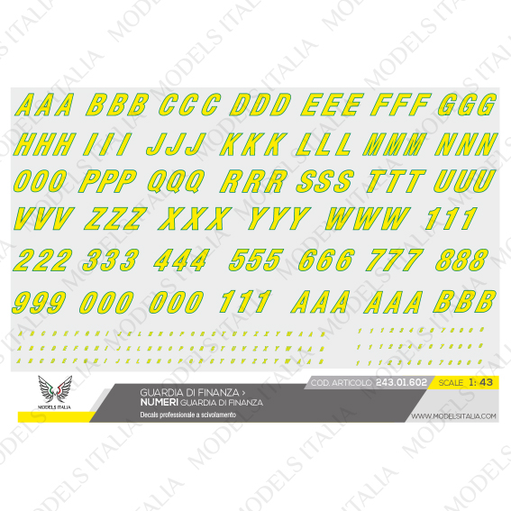 decals numeri guardia di finanza