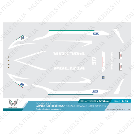 decal Lamborghini huracan polizia di stato