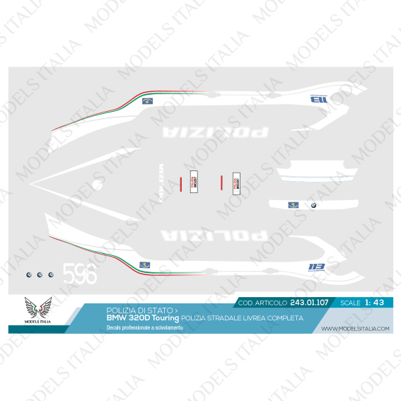 decals BMW 320d touring polizia di stato