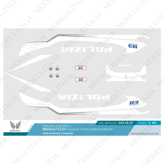 decals renault clio polizia di stato