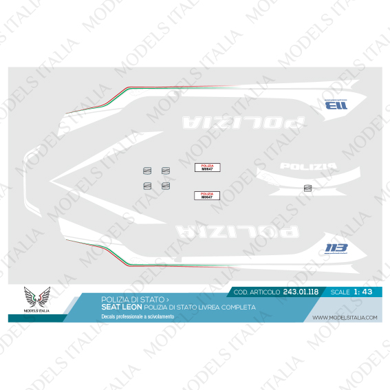 decals seat Leon polizia di stato