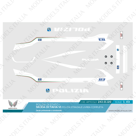 decals skoda octavia polizia di stato