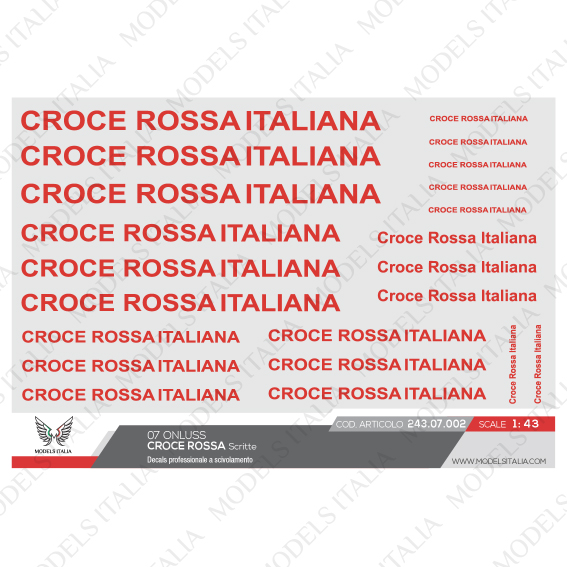 decals scritte croce rossa