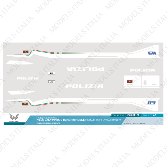 decals Iveco daily minibus polizia di stato