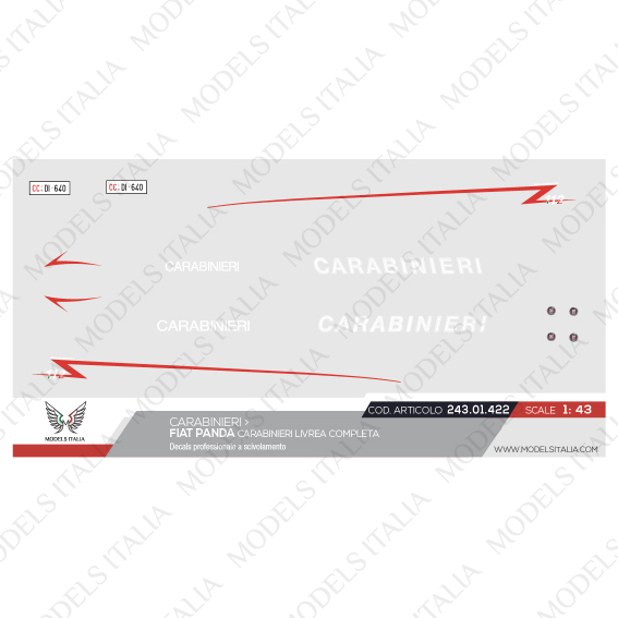 decals fiat panda carabinieri