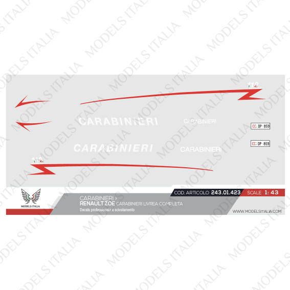 decals renault zoe carabinieri