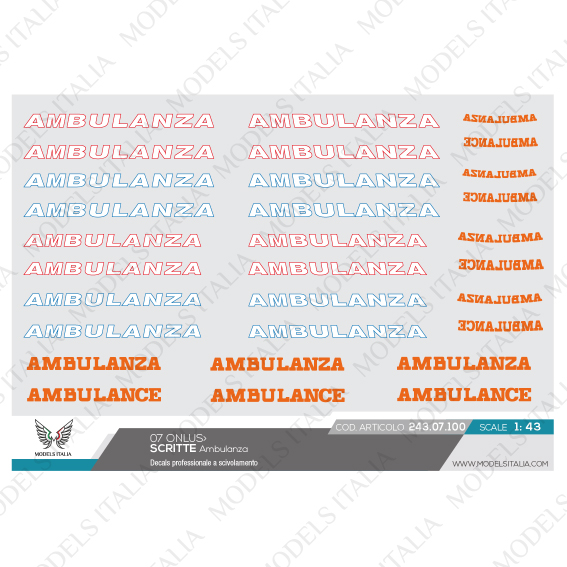 decals scritte ambulanza
