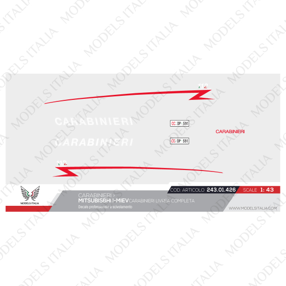 decals carabineiri per modellini